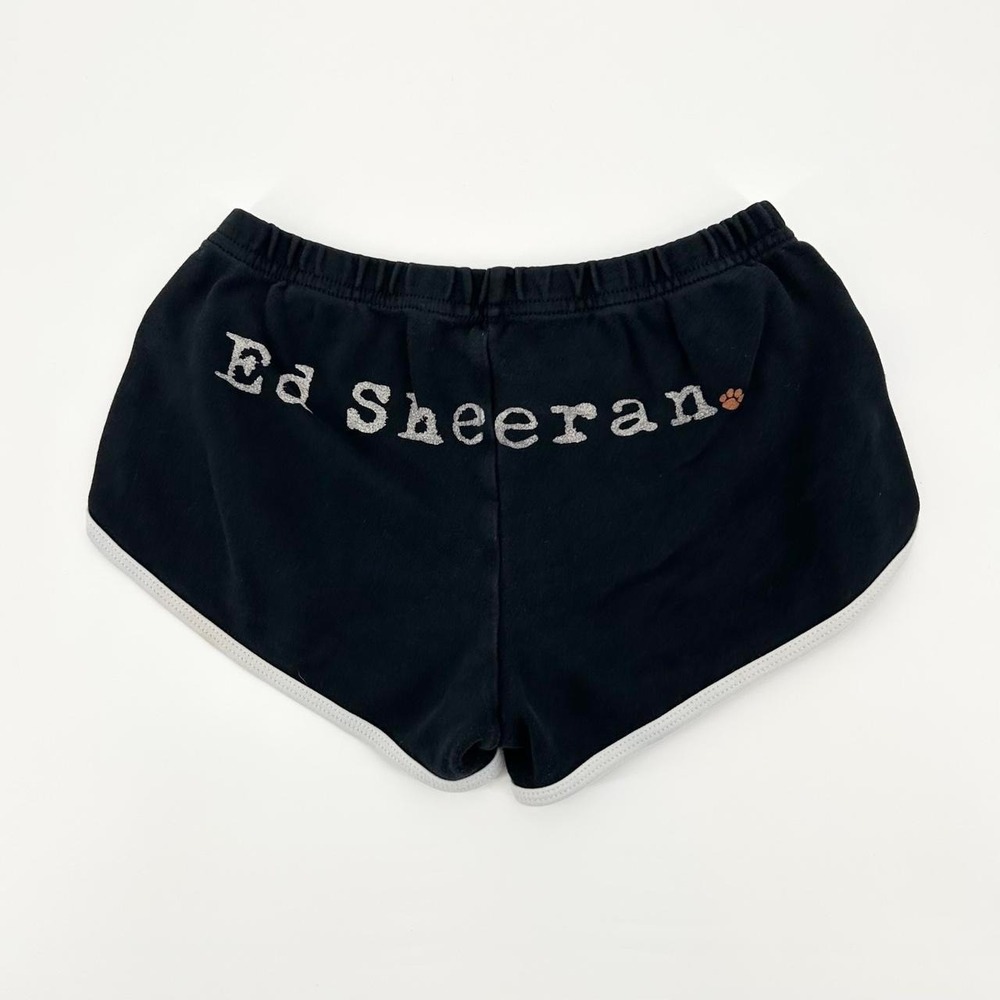 Ed Sheeran black booty shorts with white trim American apparel  Size small
